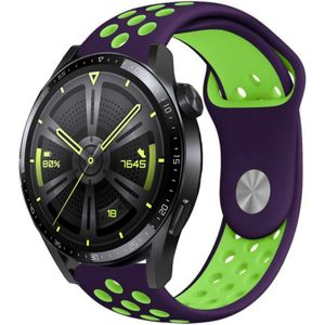 Strap-it Huawei Watch GT 3 46mm sport band (paars/groen)