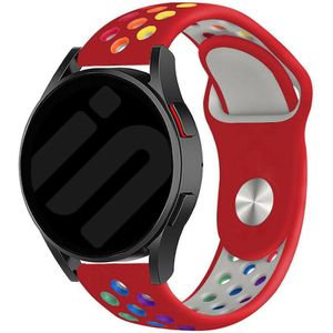 Strap-it Samsung Galaxy Watch 6 Classic 43mm sport band (rood/kleurrijk)
