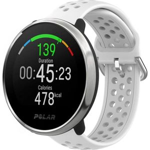 Strap-it Polar Ignite siliconen bandje met gaatjes (wit)