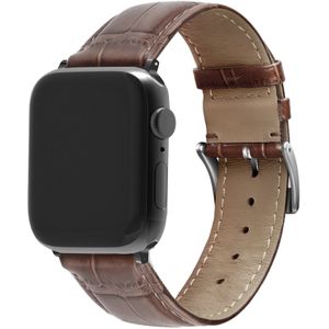 Strap-it Apple Watch 8 leather crocodile grain band (bruin)