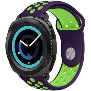 Strap-it Samsung Gear Sport sport band (paars/groen)