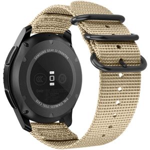 Strap-it Huawei Watch GT 3 42mm nylon gesp band (khaki)
