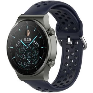 Strap-it Huawei Watch GT 2 Pro siliconen bandje met gaatjes (donkerblauw)