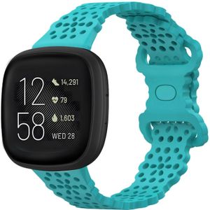 Strap-it Fitbit Versa 3 siliconen bandje met patroon (aqua)