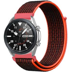 Strap-it Samsung Galaxy Watch 3 - 45mm nylon band (zwart/oranje)