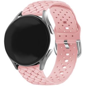 Strap-it Samsung Galaxy Watch 4 Classic 42mm gevlochten siliconen bandje (roze)