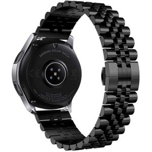 Strap-it Smartwatch bandje 22mm - Luxe Jubilee metalen horlogeband  geschikt voor Samsung Galaxy Watch 3 45mm / Galaxy Watch 46mm / Gear S3 Frontier & Classic - Amazfit GTR 2 / 3 - Polar Vantage M / Grit X - Zwart