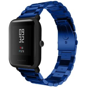 Strap-it Xiaomi Amazfit Bip stalen band (blauw)