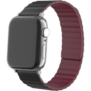 Strap-it Apple Watch 8 magnetisch siliconen bandje (zwart/rood)