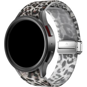 Strap-it Clear Leopard Samsung Galaxy Watch 4 44mm magnetisch bandje