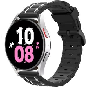 Strap-it Samsung Galaxy Watch 5 - 44mm sport gesp band (zwart/wit)