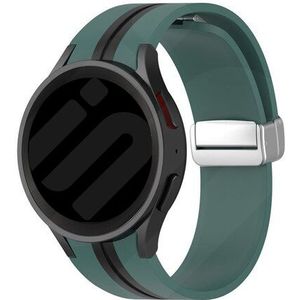 Strap-it Samsung Galaxy Watch 4 40mm magnetische sport band (groen/zwart)