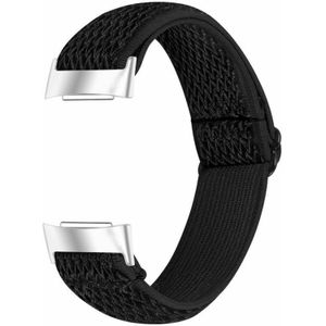 Strap-it Fitbit Charge 4 elastisch bandje (zwart)
