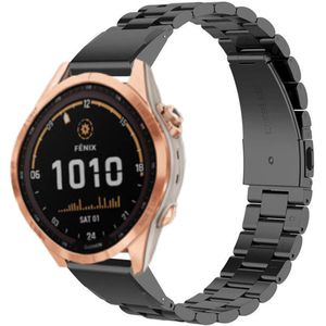 Strap-it Garmin Fenix 7s stalen band (zwart)