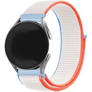 Strap-it Samsung Galaxy Watch Active nylon bandje (milk white)