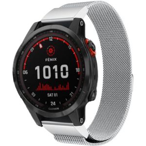 Strap-it Garmin Fenix 7 Milanese band (zilver)