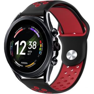 Strap-it Fossil Gen 6 - 44mm sport band (zwart/rood)