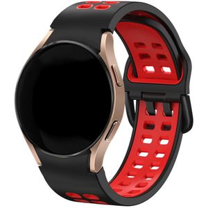 Strap-it Samsung Galaxy Watch 4 Classic 46mm sport square bandje (zwart/rood)
