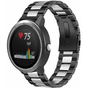 Strap-it Garmin Vivoactive 3 stalen band (zwart/zilver)