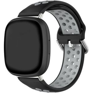 Strap-it Fitbit Versa 4 sport bandje (zwart/grijs)
