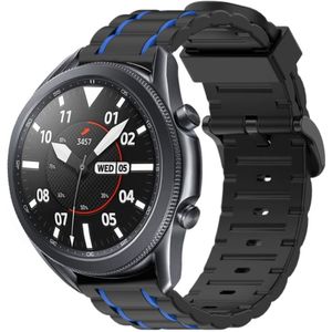 Strap-it Samsung Galaxy Watch 3 45mm sport gesp band (zwart/blauw)