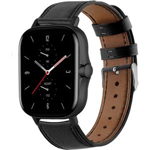 Strap-it Amazfit GTS 2 bandje leer (strak-zwart)