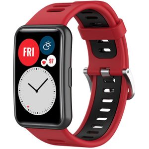 Strap-it Huawei Watch Fit SE sport gesp bandje (rood/zwart)