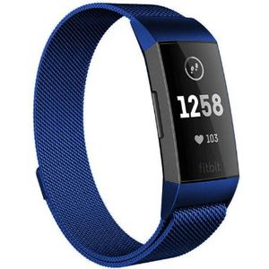 Strap-it Fitbit Charge 4 Milanese band (blauw)