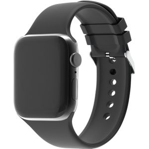 Strap-it Apple Watch siliconen gesp bandje (zwart)