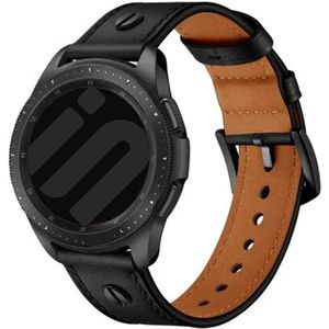 Strap-it Amazfit GTR 3 (Pro) geschroefde leren bandje (zwart)