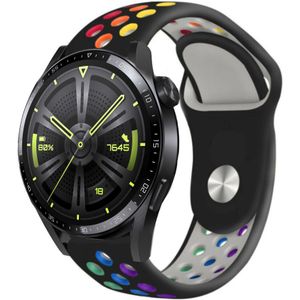 Strap-it Huawei Watch GT 3 46mm sport band (zwart kleurrijk)