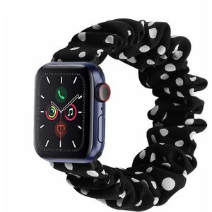 Strap-it Apple Watch Scrunchie bandje (zwart met stippen)