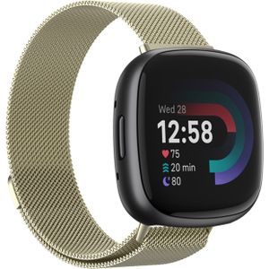 Strap-it Fitbit Versa 4 Milanese band (licht goud)