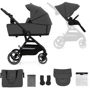 Kinderkraft Yoxi 2in1 - Kinderwagen - reissysteem incl. reiswieg - Geschikt van 0-22kg - Moonlight Grey