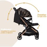 FreeOn Wandelwagen - Compacte lichtgewicht & Autofolding Buggy - Unique - Zwart-Goud (geschikt van 6mnd-15kg)