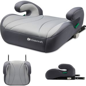 Kinderkraft I-BOOST - lichtgewicht Zitverhoger - Booster met ISOFIX bevestigd - I-SIZE 135-150 cm - Grijs