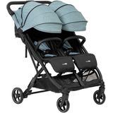 FreeON Duo buggy Active Twin - Luxe tweeling wandelwagen - Tweeling buggy - Black-Dusty Green (geschikt vanaf de geboorte tot 22kg)