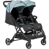 FreeON Duo buggy Active Twin - Luxe tweeling wandelwagen - Tweeling buggy - Black-Dusty Green (geschikt vanaf de geboorte tot 22kg)