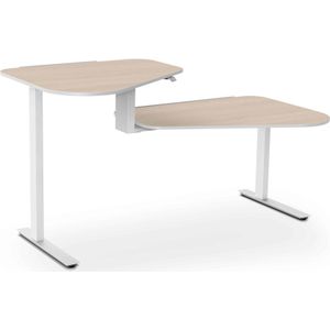 Aeris Active Office Desk Wit Eiken Hoge Tafel Links