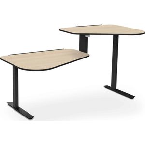 Aeris Active Office Desk Zwart Eiken Hoge Tafel Rechts