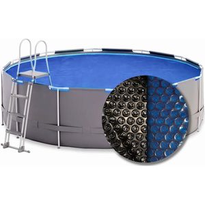 W'eau solar cover rond - 396 cm (zeilmaat 381) - Zwart/Blauw