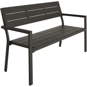 Tuinbank Line 2-zitter met aluminium frame 128x59x88cm - donkergrijs