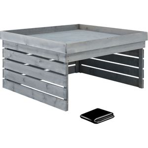 tectake® Garage voor Robotmaaier - Houten Behuizing met Groendak - Tuinopslag