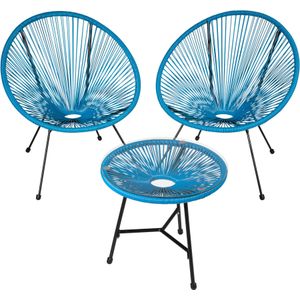 Set van 2 stoelen Santana met tafel - blauw