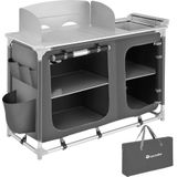 tectake - Campingkeuken kampeerkeuken - incl. windscherm en opbergvakken - 116x52x107cm - 402920