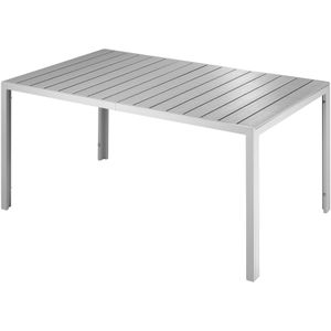 Aluminium tuintafel Bianca in hoogte verstelbare voetjes 150x90x74,5cm - zilver/grijs