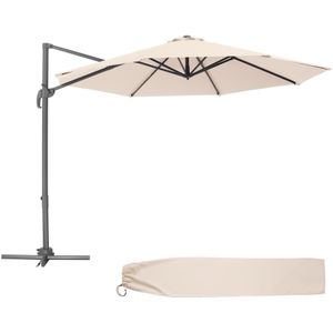 Parasol Daria Ã˜ 300cm met voetpedaal en beschermhoes - beige