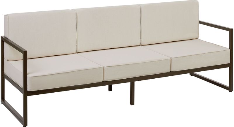 Tuin-loungebank Comosa, 3-zits, XXL kussens - bruin / beige