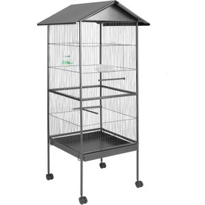Grote Vogelkooi Antraciet - 162cm Hoog - Voor Papegaaien en Exotische Vogels