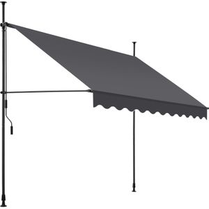 Klemluifel met zwengel, in hoogte verstelbaar - 250 x 180 cm, zwart / grijs